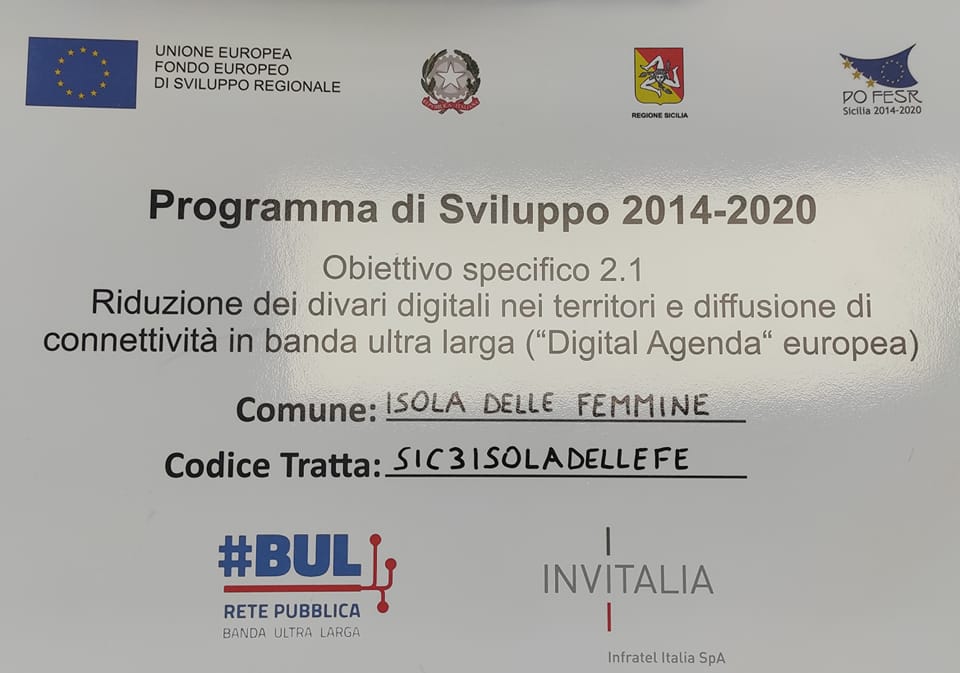 ISOLA DELLE FEMMINE ULTRAVELOCE, ARRIVA LA FIBRA OTTICA DI OPEN FIBER DISPONIBILE DAL LUNGOMARE FINO A VIA LIBERTÀ LA NUOVA RETE PUBBLICA A BANDA ULTRALARGA